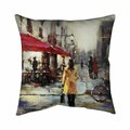 Fondo 20 x 20 in. Woman Walking In Paris-Double Sided Print Indoor Pillow FO2798521